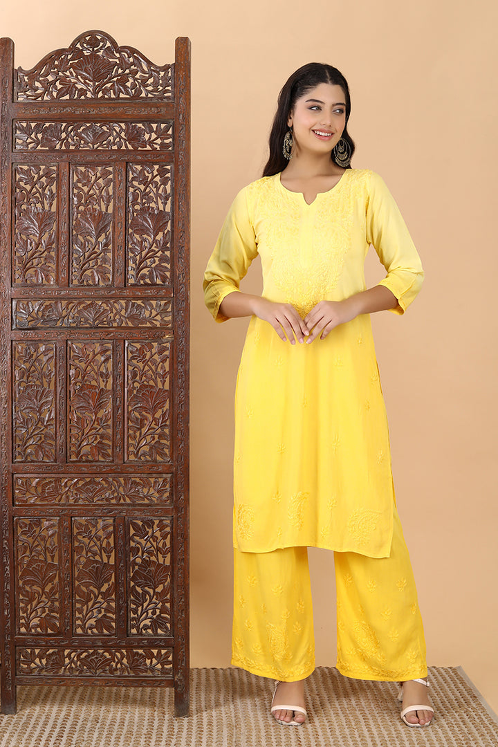 Bahar Chikankari Ombre Dyed Kurti Set