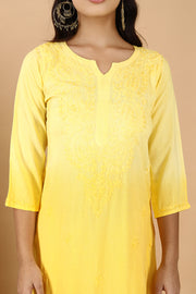 Bahar Chikankari Ombre Dyed Kurti Set