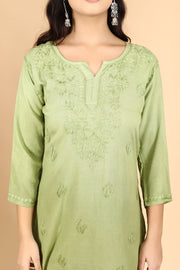 Amina Rayon Black Chikankari Top