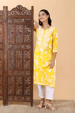 Load image into Gallery viewer, Zainab Chikankari Mulmul Straight Kurti
