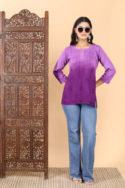 Vibha Ombre Chikankari Short Top
