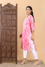 Zainab Chikankari Mulmul Straight Kurti