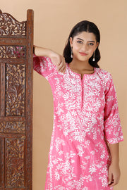 Zainab Chikankari Mulmul Straight Kurti