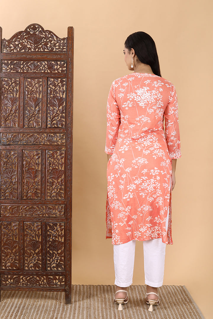 Zainab Chikankari Mulmul Straight Kurti