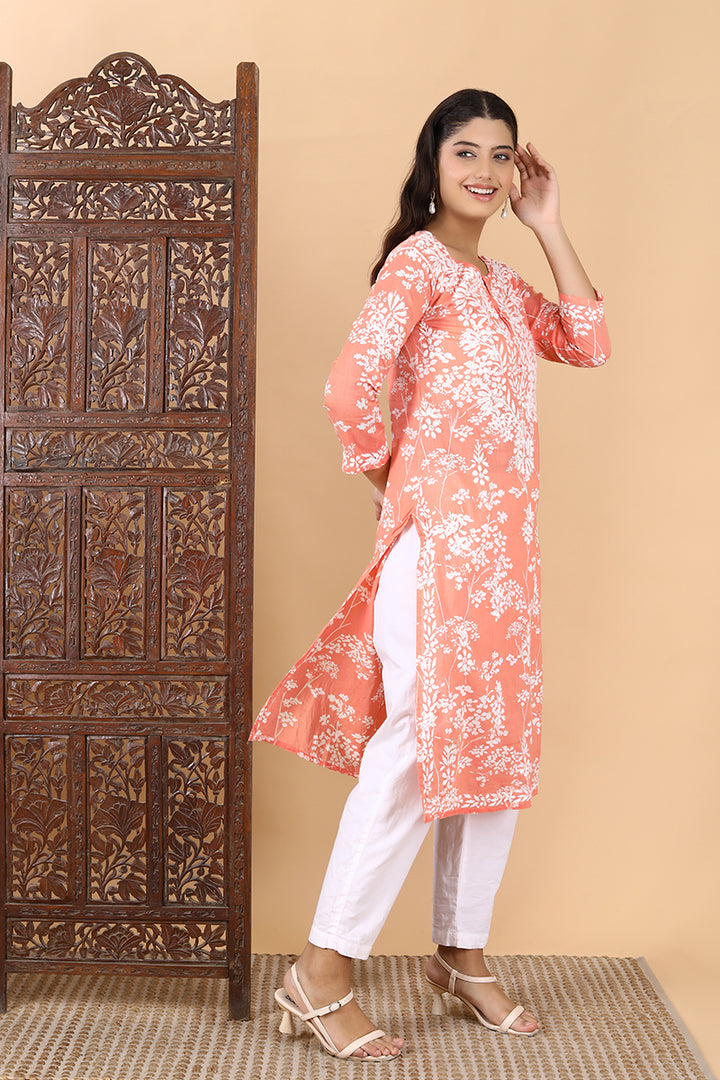 Zainab Chikankari Mulmul Straight Kurti