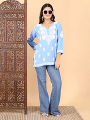 Jiva Rayon Short Chikankari Kurti