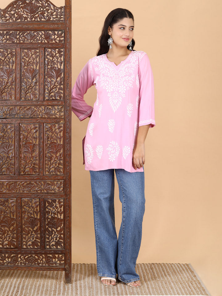 Jiva Rayon Short Chikankari Kurti