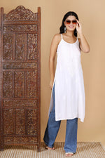 Load image into Gallery viewer, Jolly Strappy Chikankari Kurti
