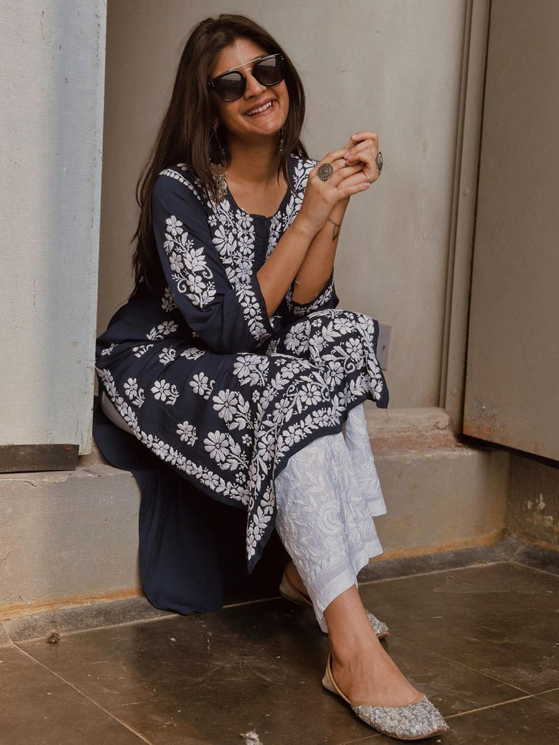 Bela Modal Chikankari Long Kurta