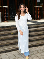 Load image into Gallery viewer, Mrunal Viscose Chikankari Kurti White Viscose