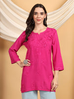 Load image into Gallery viewer, Kashti Rayon Chikankari Short Kurti