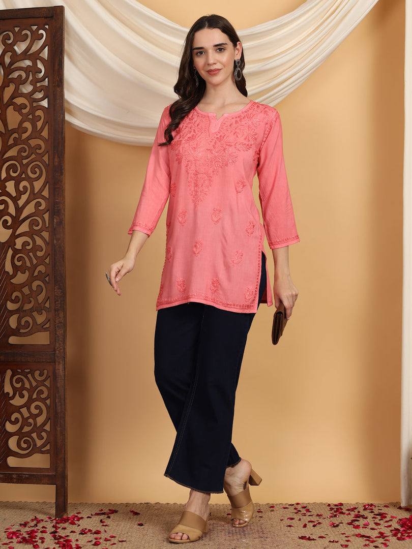 Kashti Rayon Chikankari Short Kurti