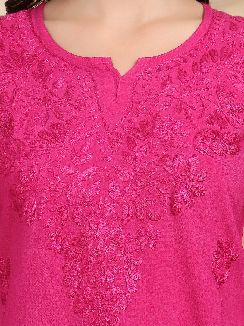 Kashti Rayon Chikankari Short Kurti