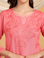 Load image into Gallery viewer, Kashti Rayon Chikankari Short Kurti