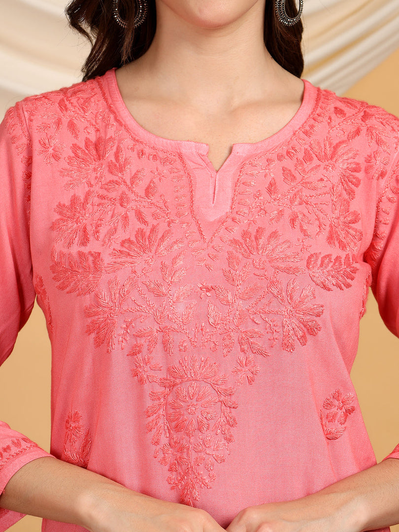 Kashti Rayon Chikankari Short Kurti