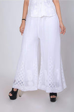 Load image into Gallery viewer, White Chikankari Sharara Bottom-The Lucknowi Chikan
