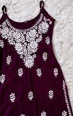 Load image into Gallery viewer, Boho Strappy Sleeveless Chikankari Kurti
