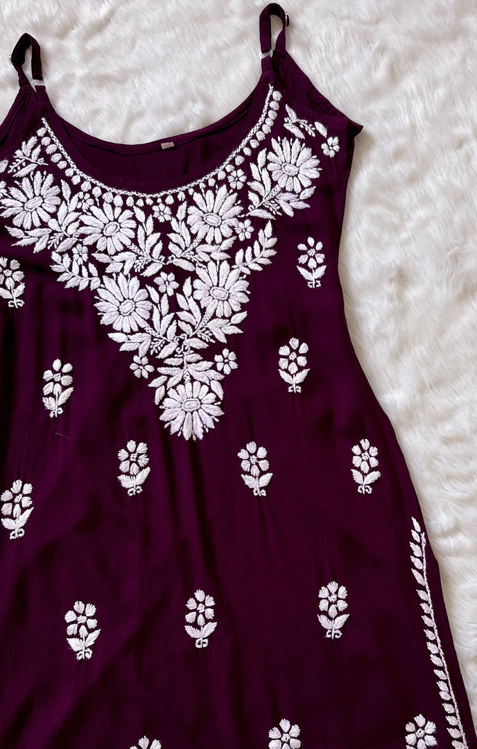 Boho Strappy Sleeveless Chikankari Kurti
