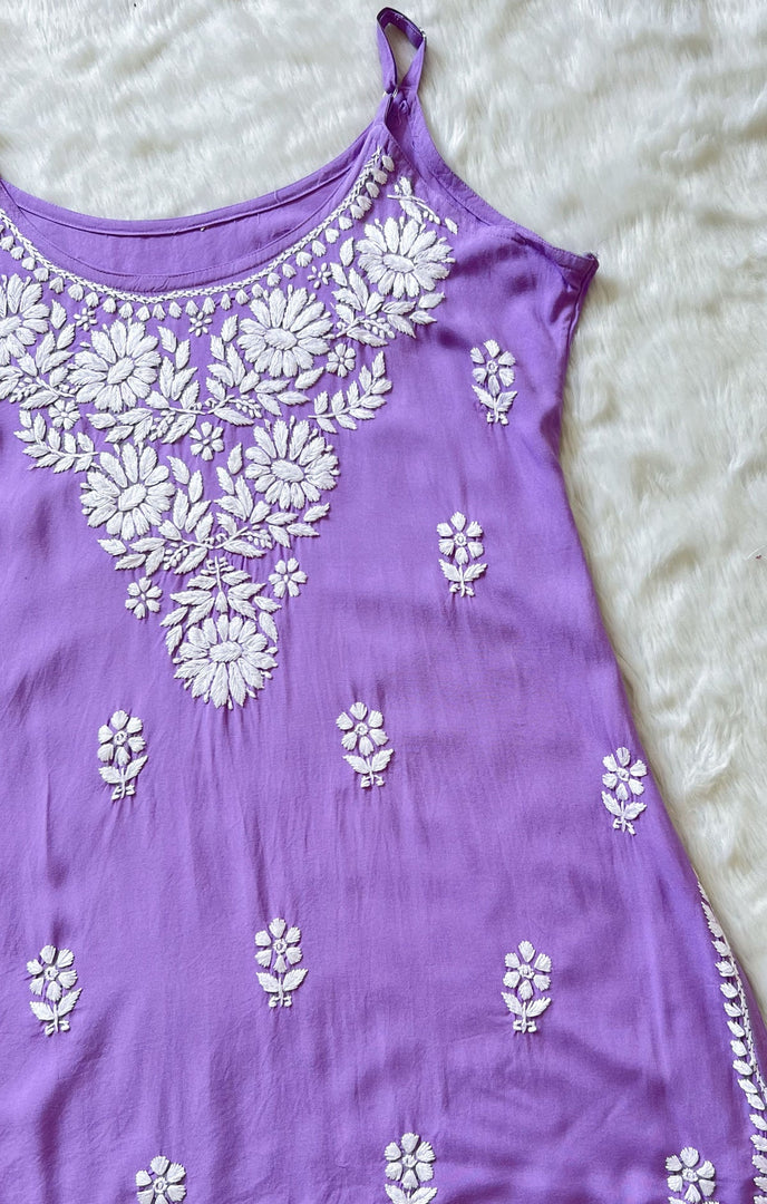 Boho Strappy Sleeveless Chikankari Kurti