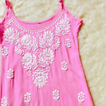 Load image into Gallery viewer, Boho Strappy Sleeveless Chikankari Kurti
