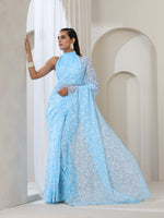 Load image into Gallery viewer, Tepchi Handwork Georgette Chikankari Saree
