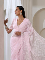 Load image into Gallery viewer, Tepchi Handwork Georgette Chikankari Saree
