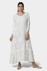 Paridhi Premium Muslin Luxury Gown White