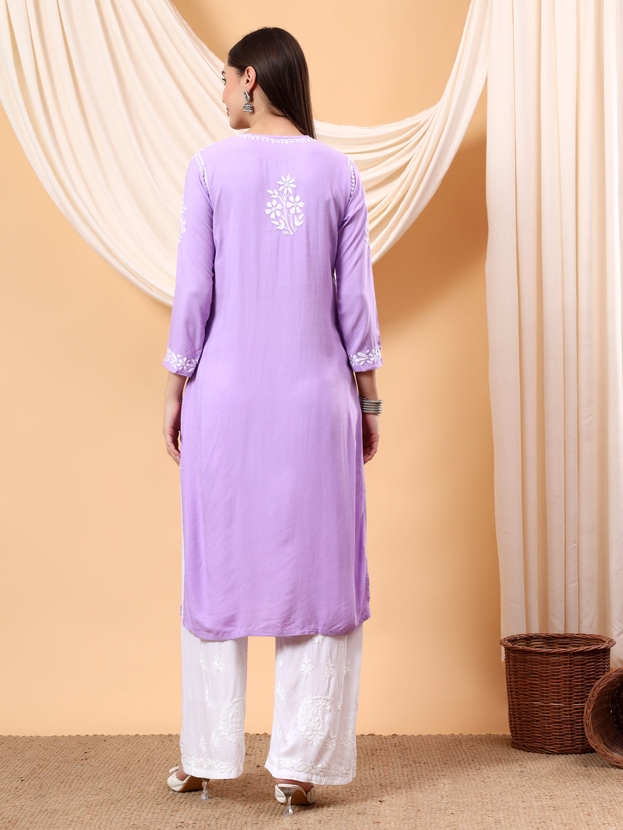 Heer Rayon Chikankari Long Kurta