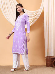 Heer Rayon Chikankari Long Kurta