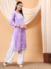 Heer Rayon Chikankari Long Kurta