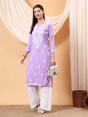 Heer Rayon Chikankari Long Kurta