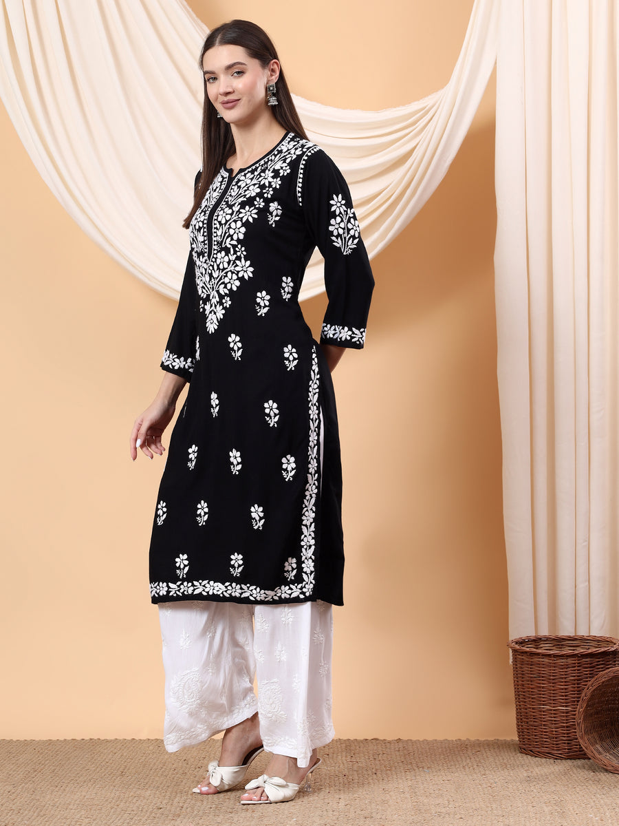 Heer Rayon Chikankari Long Kurta