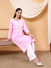 Heer Rayon Chikankari Long Kurta