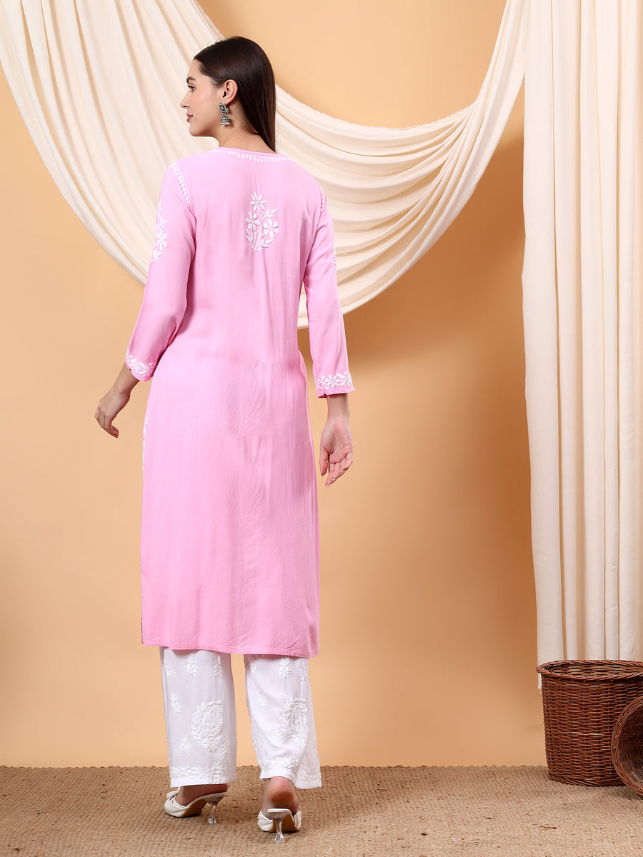 Heer Rayon Chikankari Long Kurta