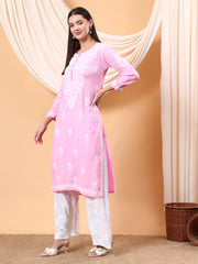 Heer Rayon Chikankari Long Kurta