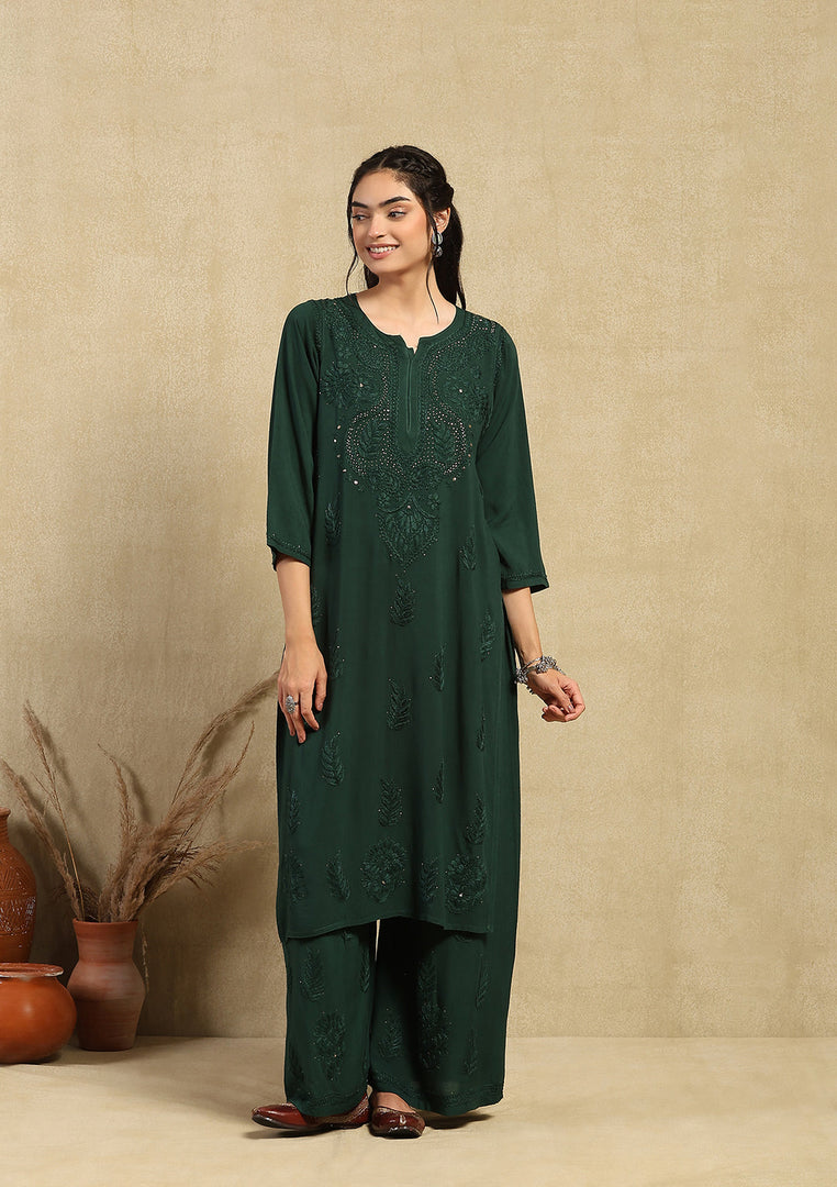 Aqsa Premium Chikankari Kurti Set