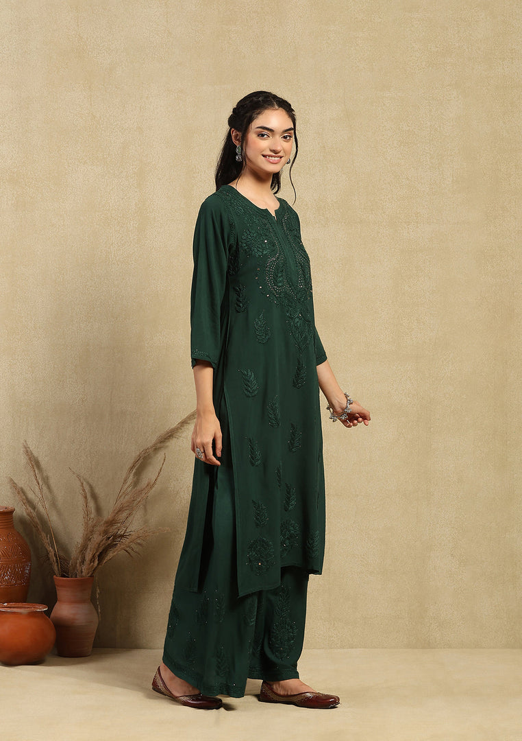 Aqsa Premium Chikankari Kurti Set