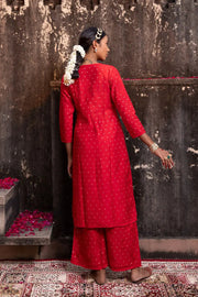 Sona Chanderi Chikankari Kurti Set