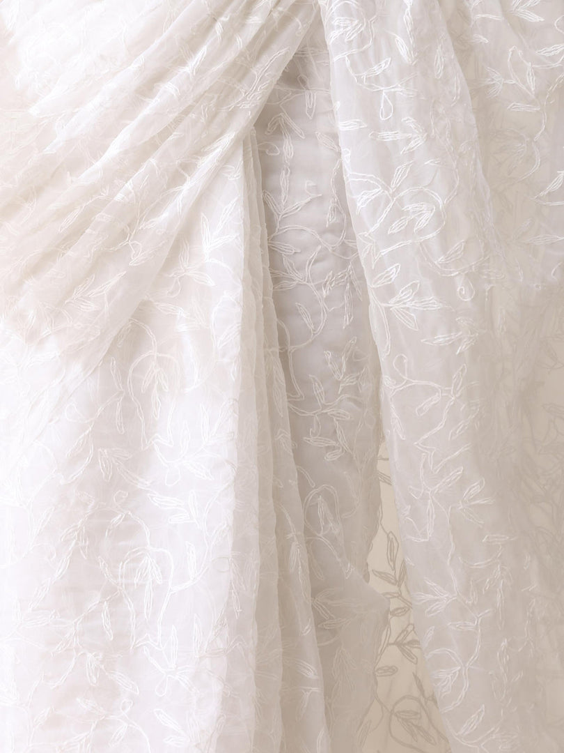 Tepchi Handwork Georgette Chikankari Saree