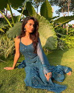 Load image into Gallery viewer, Anushka Styled Premium Strappy Chikankari Outfit Set