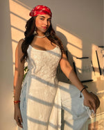 Load image into Gallery viewer, Parinoor Chanderi Cotton Chikankari Kurti Set
