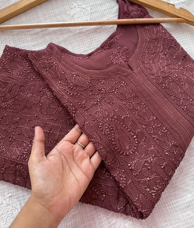 Haniya Viscose Chikankari Straight Kurta - The Lucknowi Chikan 