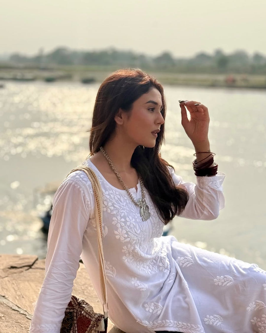 Palak Modal Chikankari Kurti
