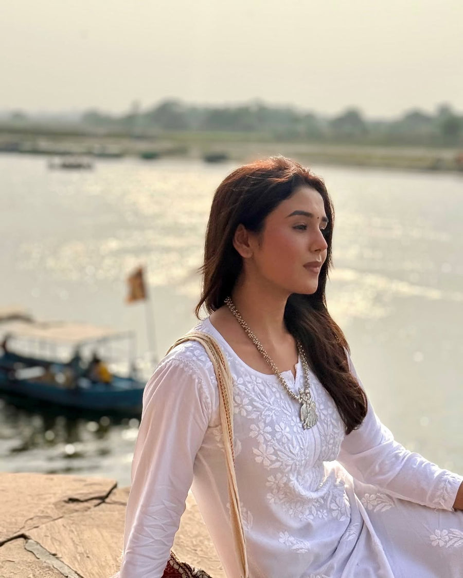 Palak Modal Chikankari Kurti