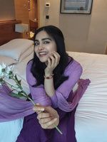 Load image into Gallery viewer, Ada Sharma's Premium Lilac Suit Set - The Lucknowi Chikan 
