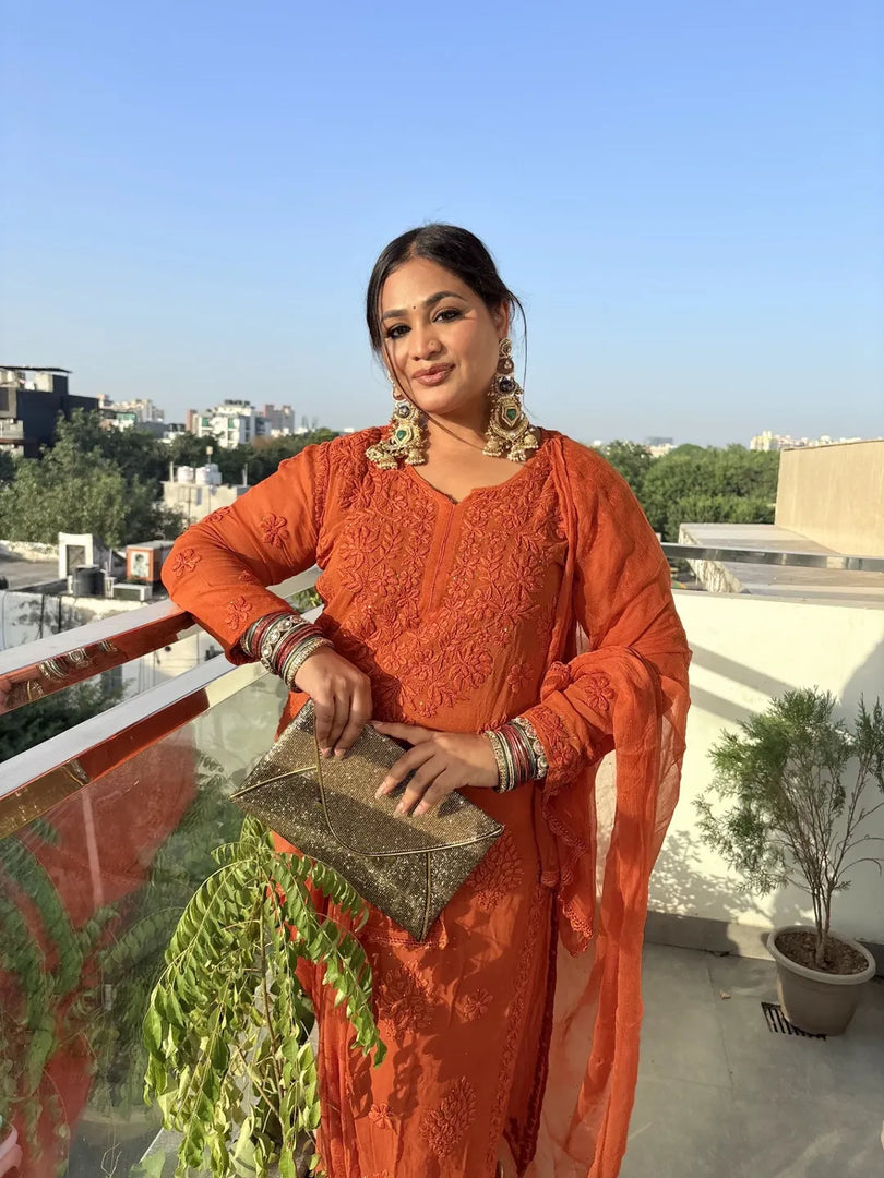 Khwab 3D Handwork Chikankari Kurti Set