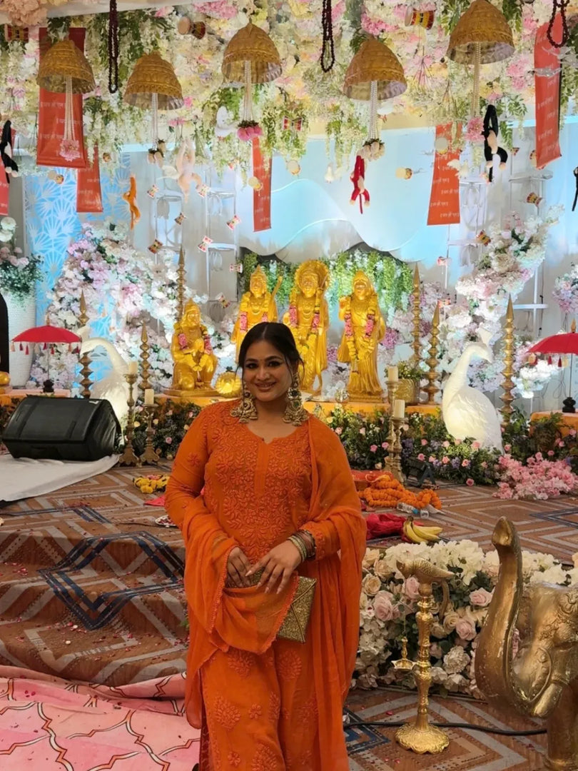 Khwab 3D Handwork Chikankari Kurti Set