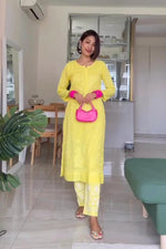 Load image into Gallery viewer, Isha Crochet Dobi Chikankari Co-Ord Set-The Lucknowi Chikan
