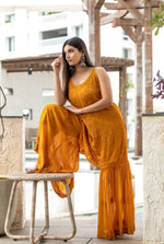 Load image into Gallery viewer, Fiza Designer Mukaish Chikankari Noodle Gharara Set
