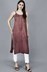 Load image into Gallery viewer, Jolly Strappy Chikankari Kurti
